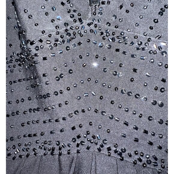 Jones New York Black Beaded Dress Womens 12 Sleeveless V-Neck Evening Gown - Picture 4 of 4